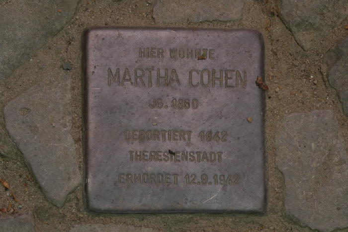 Stolperstein für Martha Cohen Berchtesgadener Straße