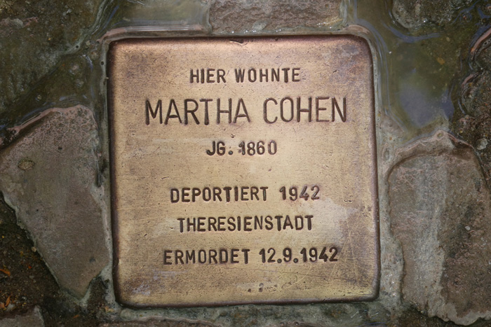 Stolperstein für Matha Cohen Berchtesgadener Straße 