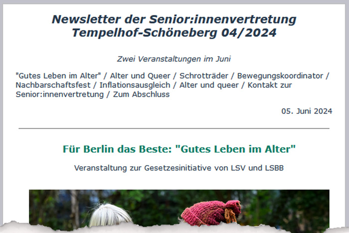Seniorenvertretung tempelhof-Schöneberg Newsletter