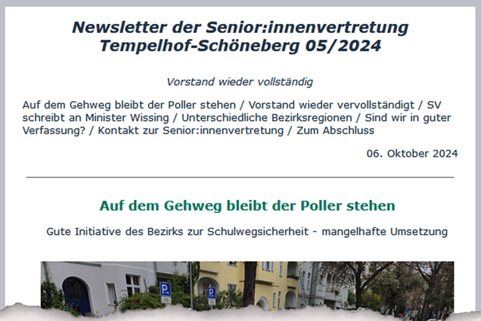 Seniorenvertretung Tempelhof schöneberg Newsletter