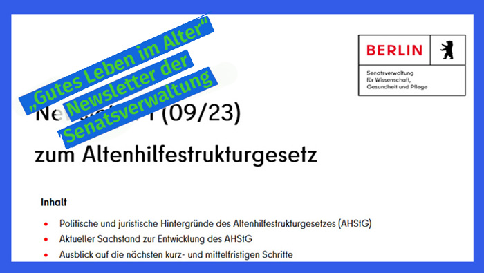 Seniorenvertretung Tempelhof-Schöneberg Newsletter der Senatsverwaltung zum Altenhilfestrukturgesetz § 71 SGB XII