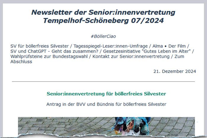 Seniorenvertretung Tempelhof-Schöneberg Newsletter 07/24